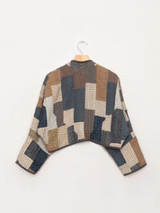 The Kaira Cropped Quilted Ralli Kantha Jacket