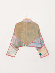 The Kaira Cropped Quilted Patchwork Kantha Jacket
