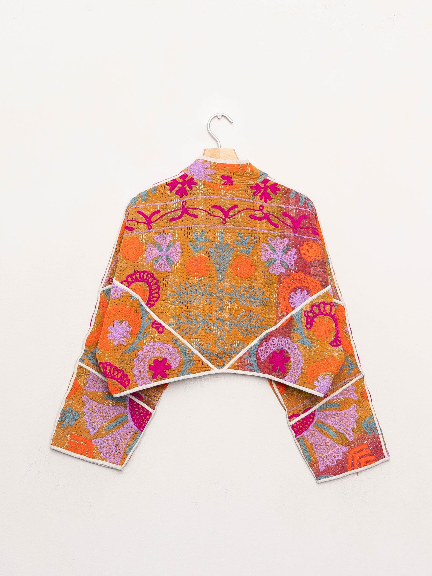 The Kaira Cropped Suzani Quilted Kantha Jacket