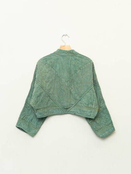 The Kaira Cropped Suzani Cut Out Kantha Jacket