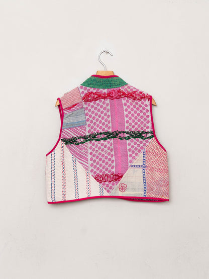 The Kaira Quilted Patchwork Kantha Vest