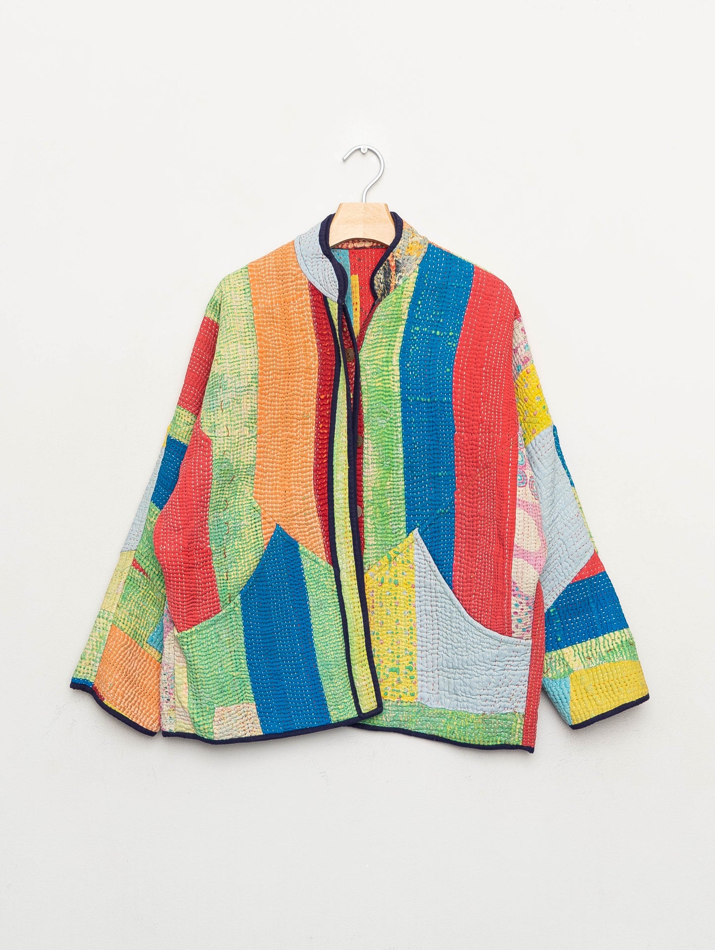 The Ladhiya Quilted Patchwork Kantha Jacket