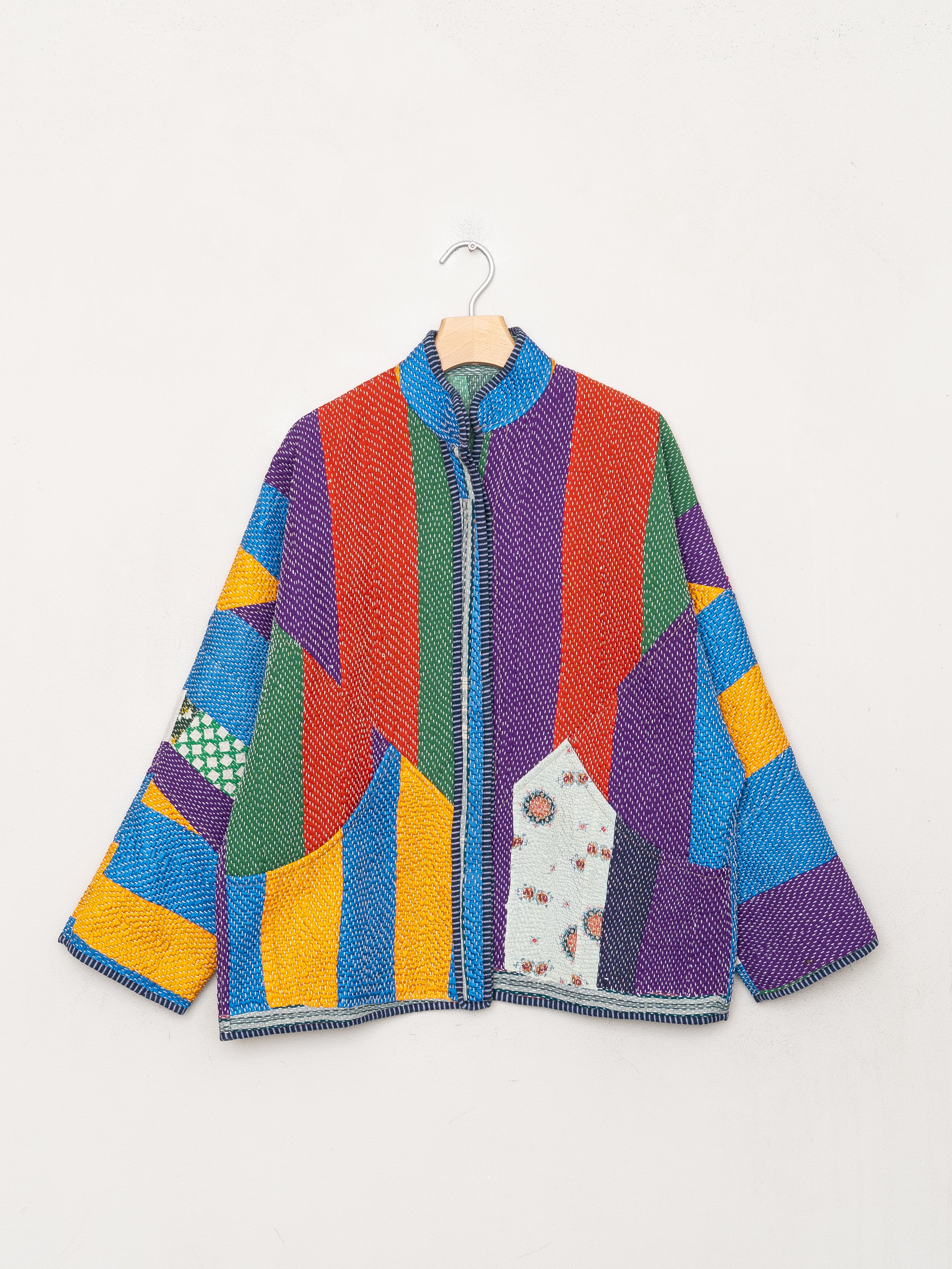 The Ladhiya Quilted Patchwork Kantha Jacket