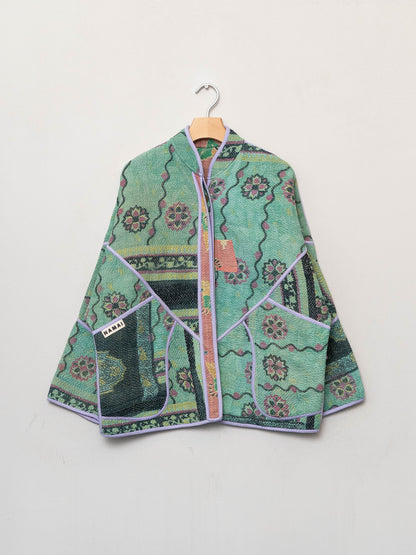 The Ladhiya Quilted Patchwork Kantha Jacket