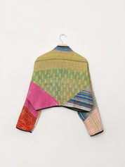 The Kaira Cropped Quilted Patchwork Kantha Jacket