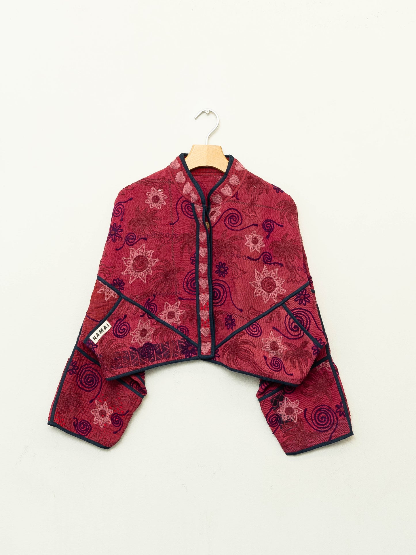 The Kaira Cropped Suzani Quilted Kantha Jacket