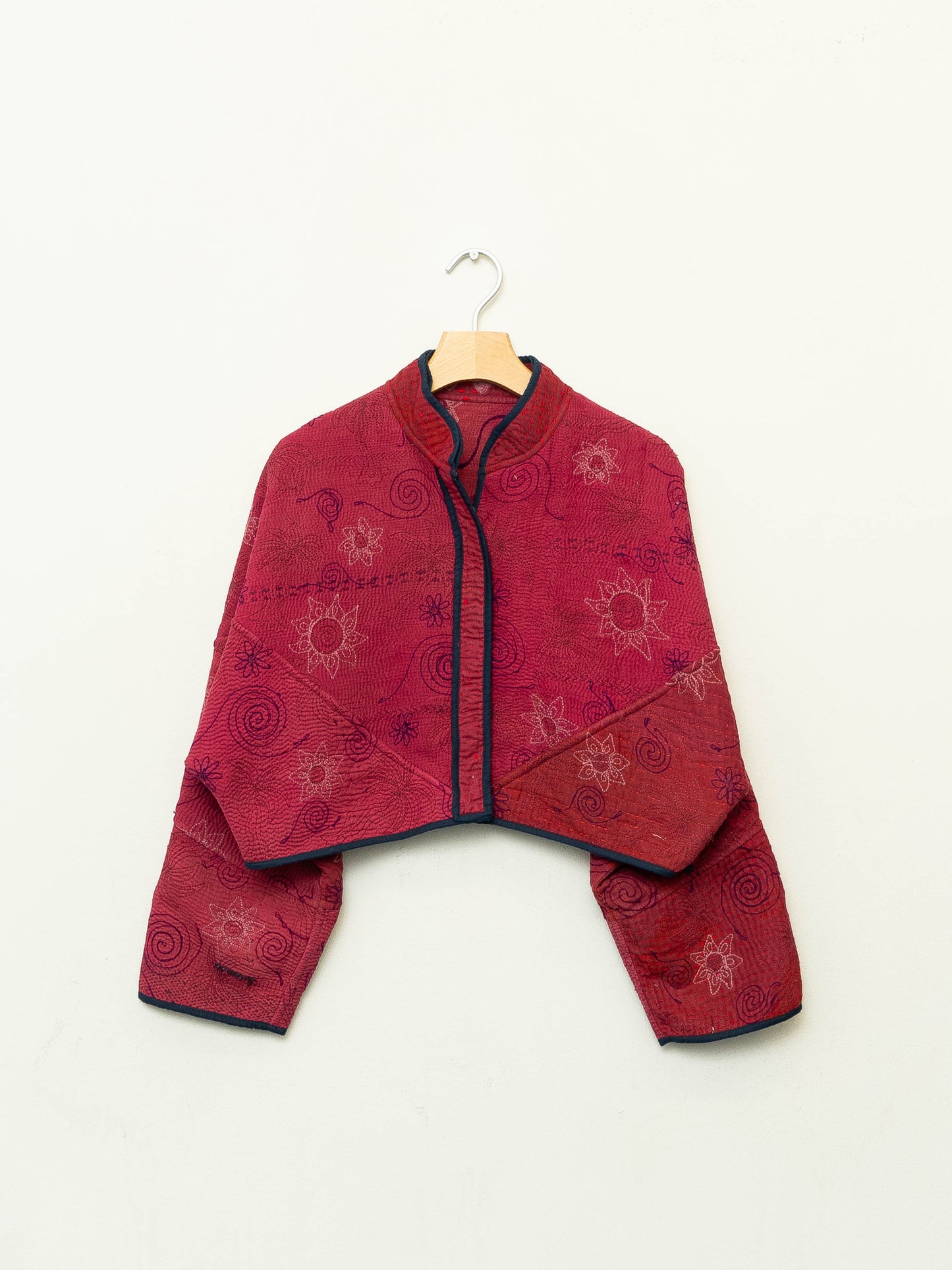 The Kaira Cropped Suzani Quilted Kantha Jacket