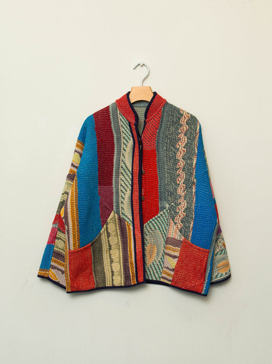 The Ladhiya Quilted Patchwork Kantha Jacket