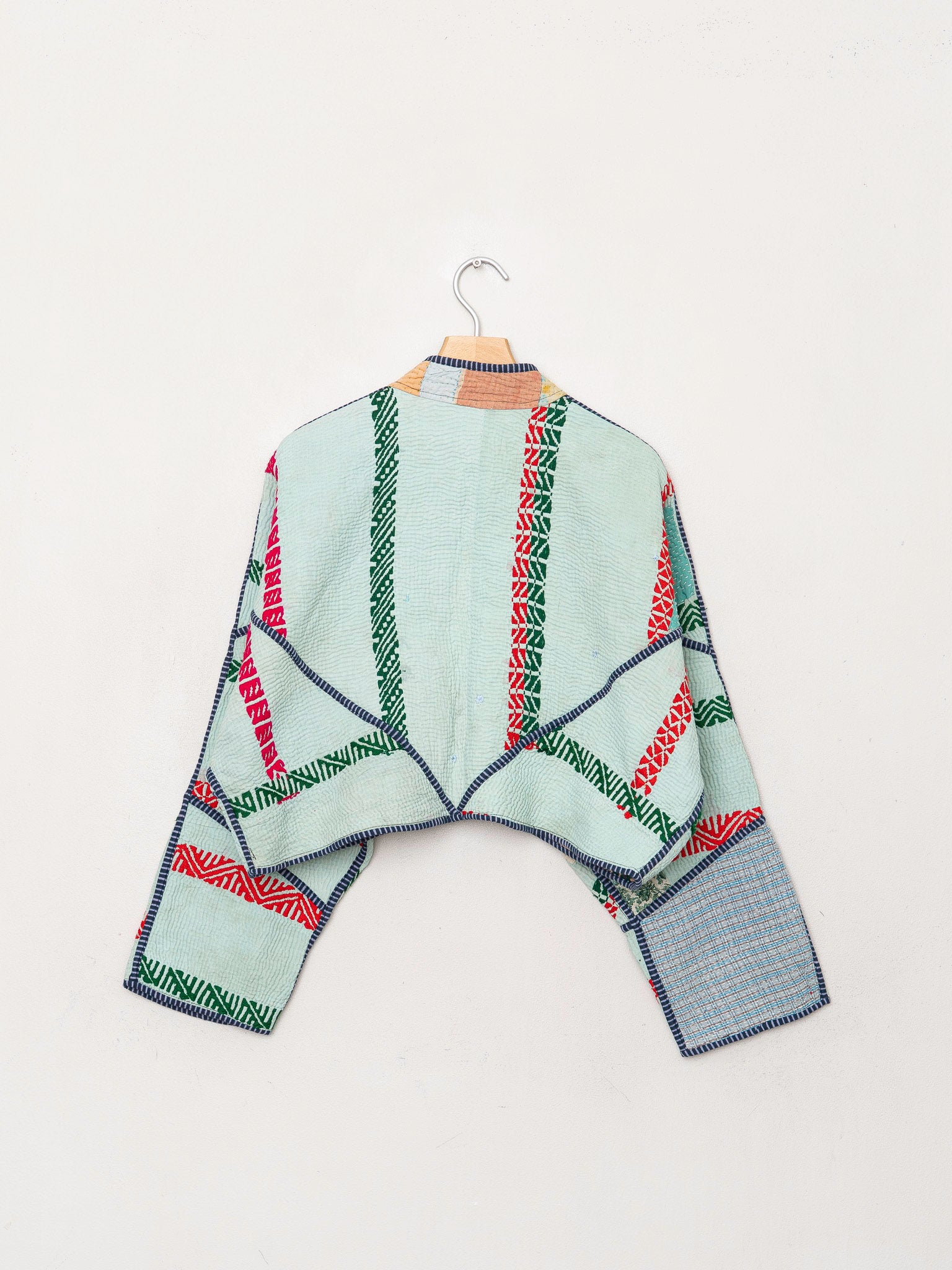 The Kaira Cropped Quilted Patchwork Kantha Jacket