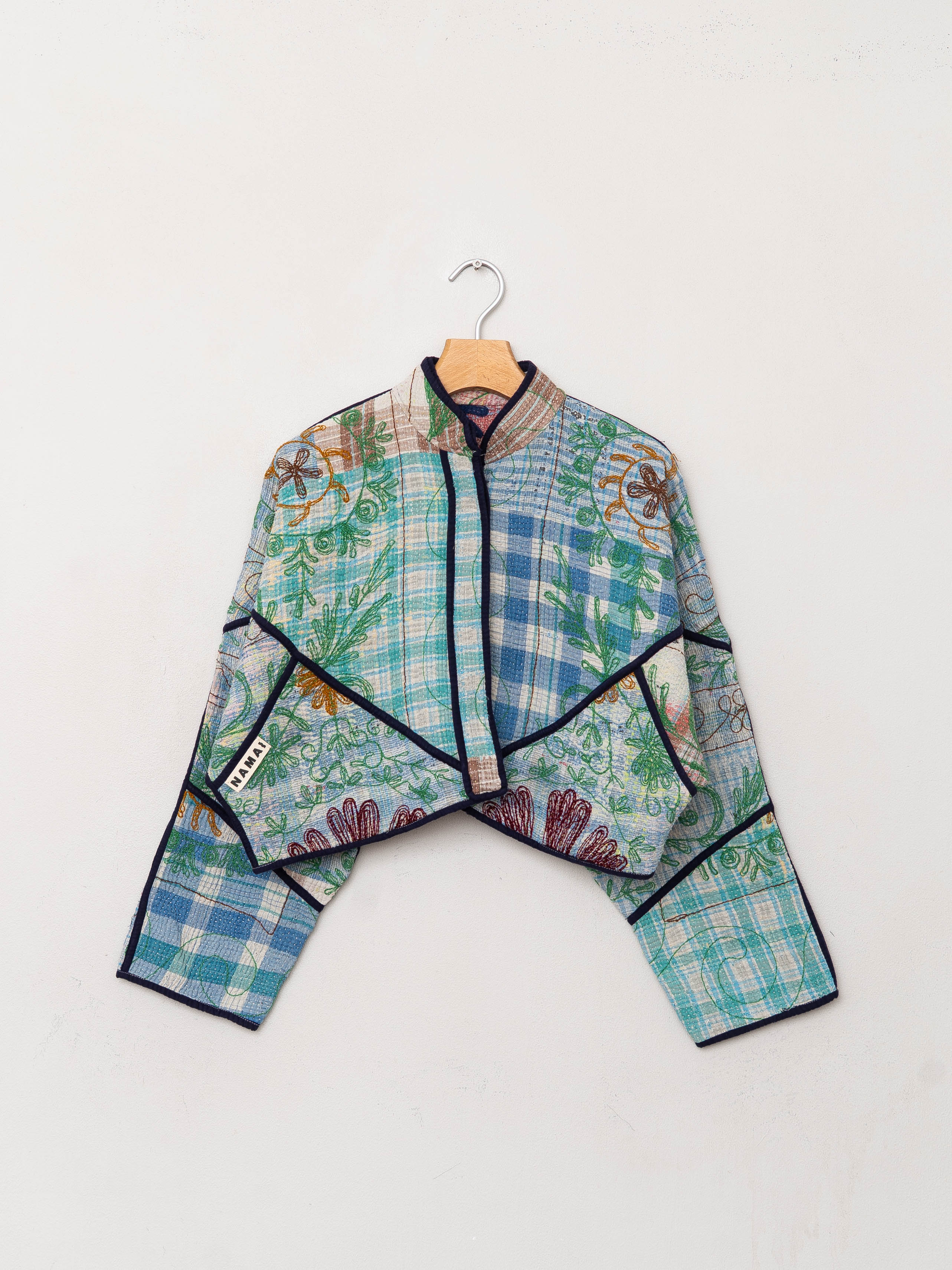 The Kaira Cropped Suzani Quilted Kantha Jacket