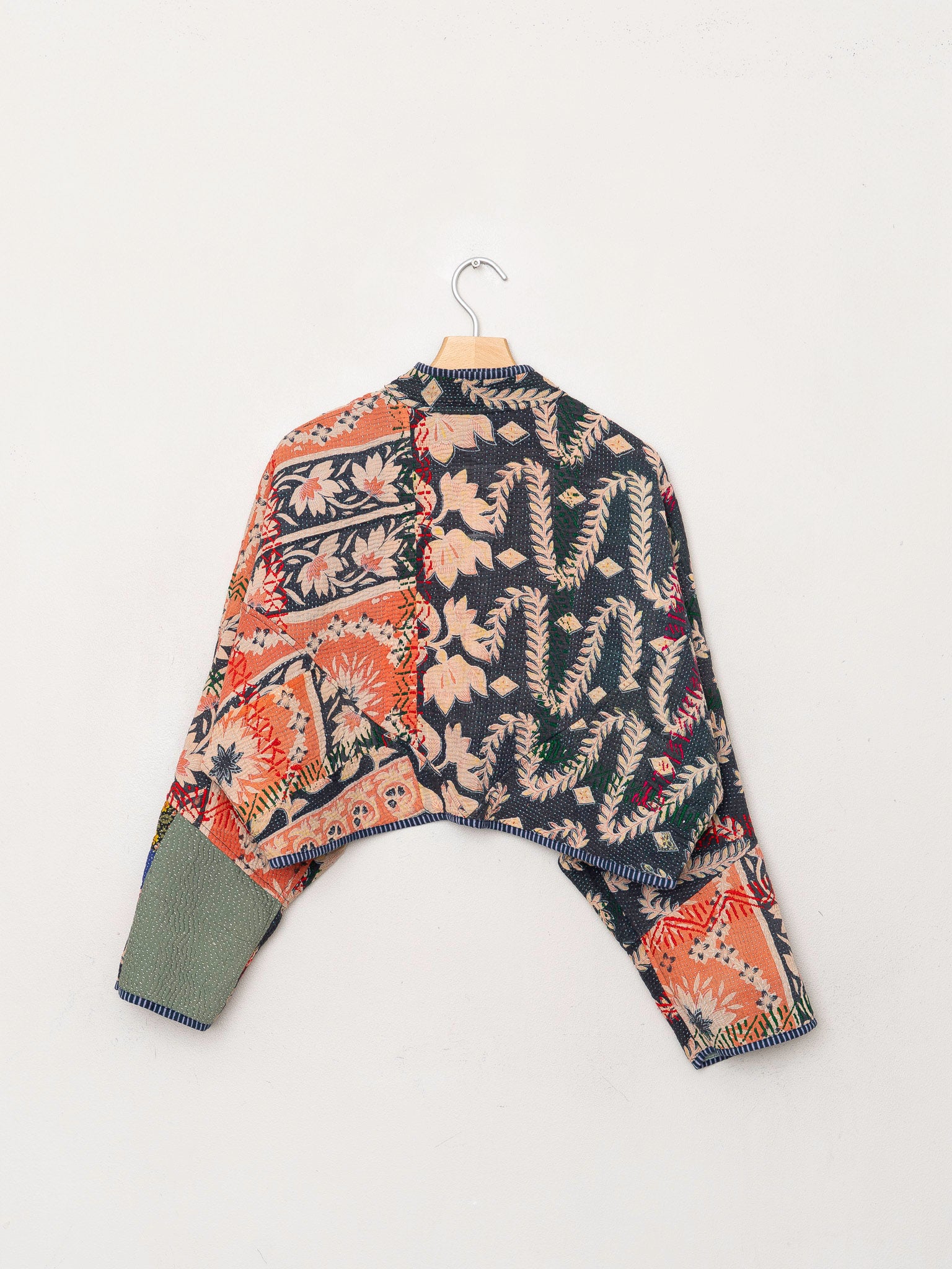 The Kaira Cropped Quilted Patchwork Kantha Jacket