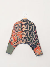 The Kaira Cropped Quilted Patchwork Kantha Jacket