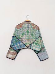 The Kaira Cropped Suzani Quilted Kantha Jacket
