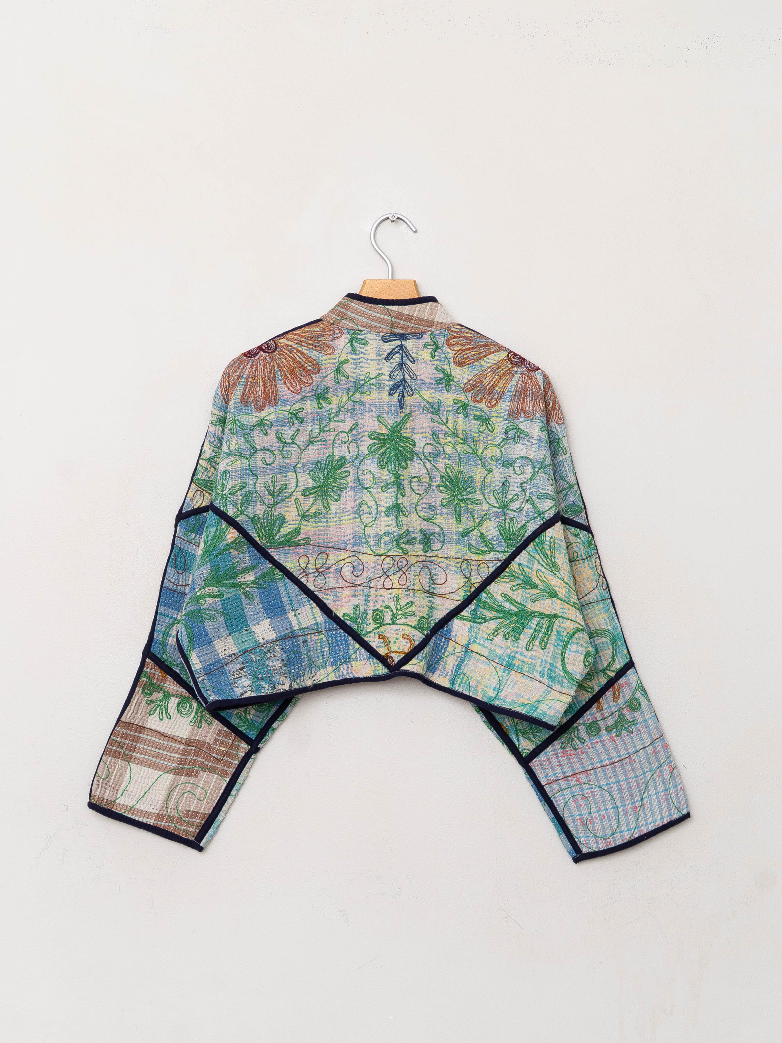 The Kaira Cropped Suzani Quilted Kantha Jacket