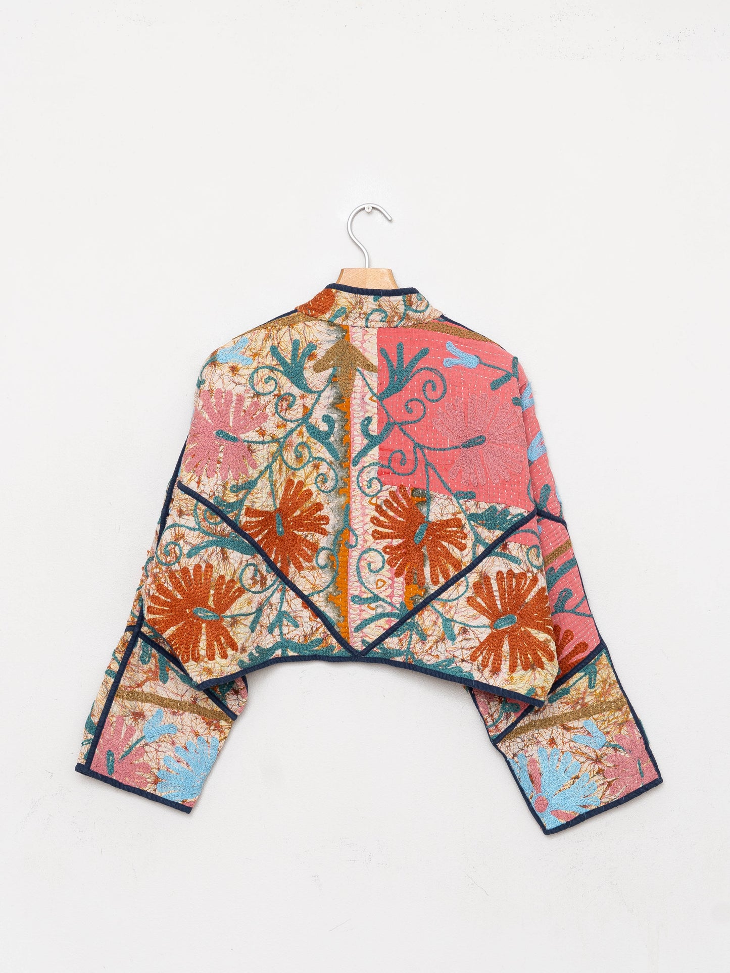 The Kaira Cropped Suzani Quilted Kantha Jacket