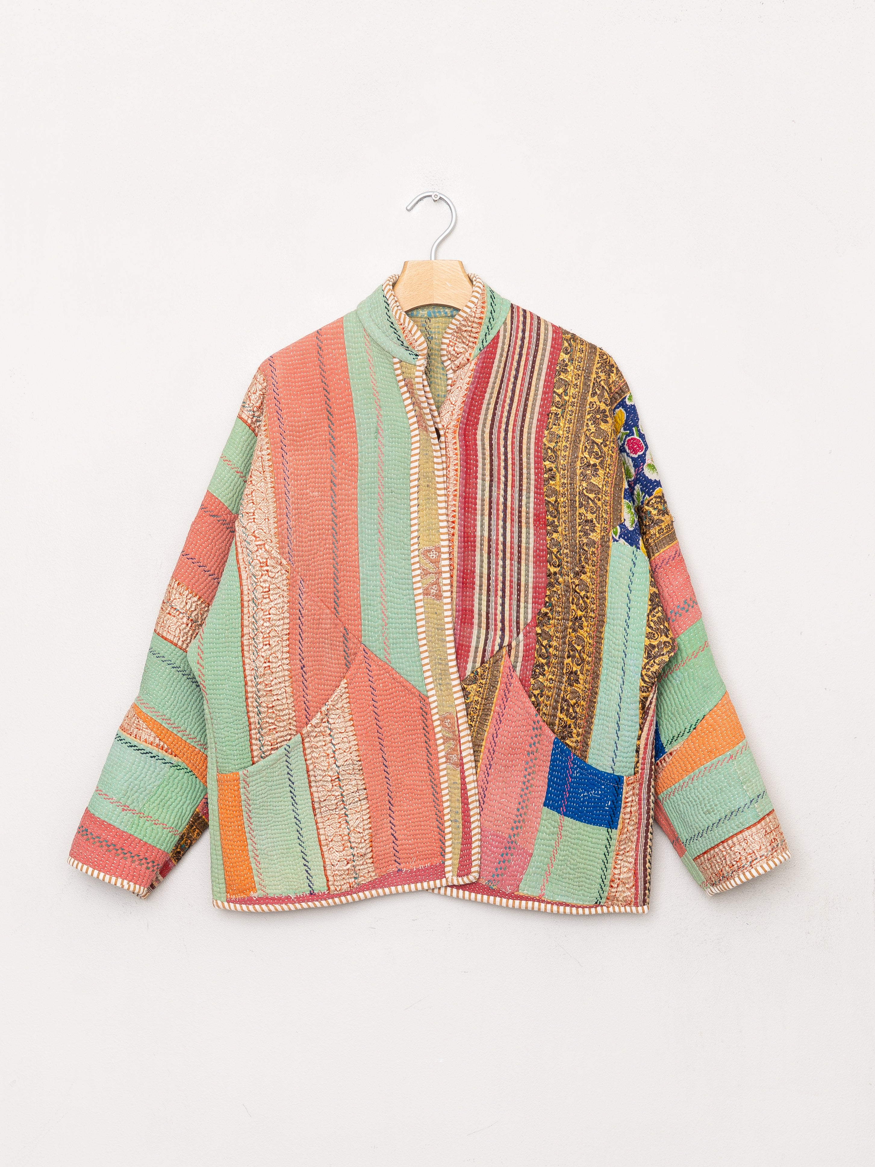 The Ladhiya Quilted Patchwork Kantha Jacket