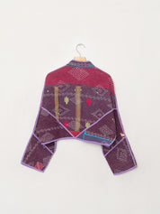 The Kaira Cropped Quilted Patchwork Kantha Jacket