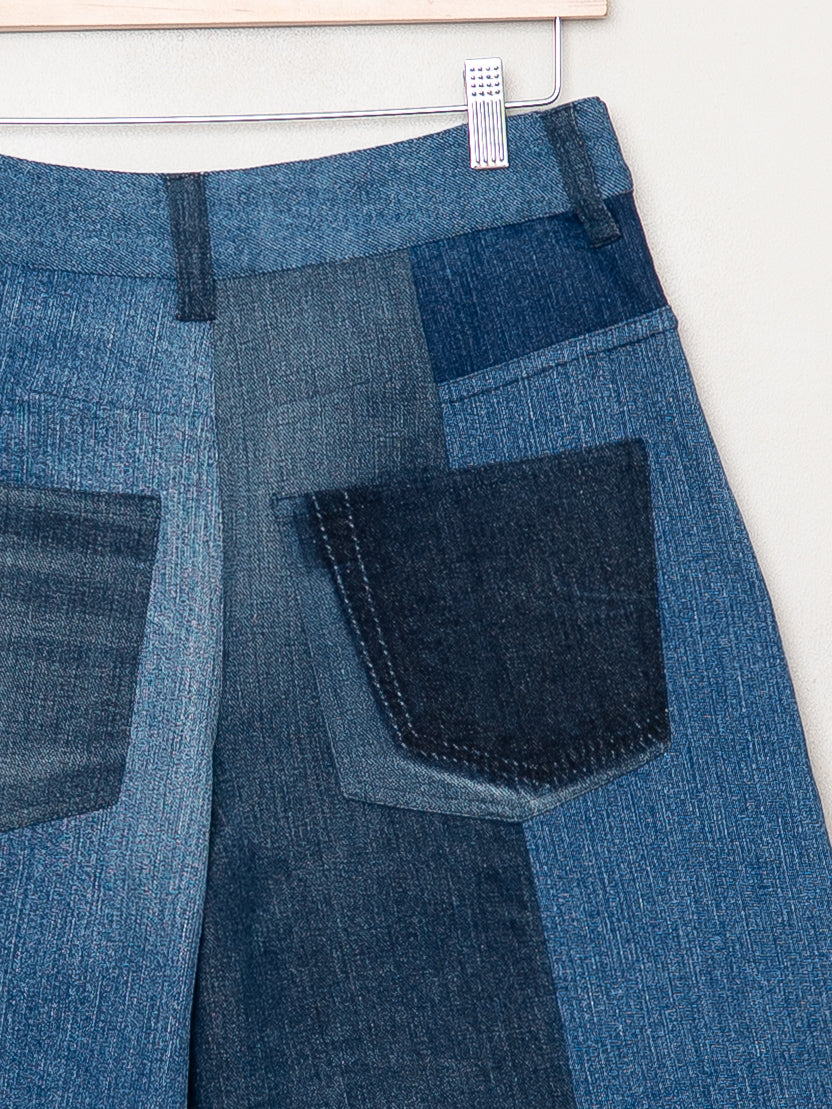 The Bindu Denim Bermuda Culotte Pant - Small