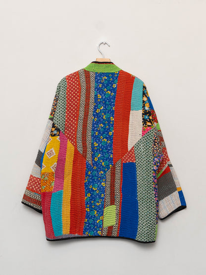 The Narmada Quilted Patchwork Kantha Jacket