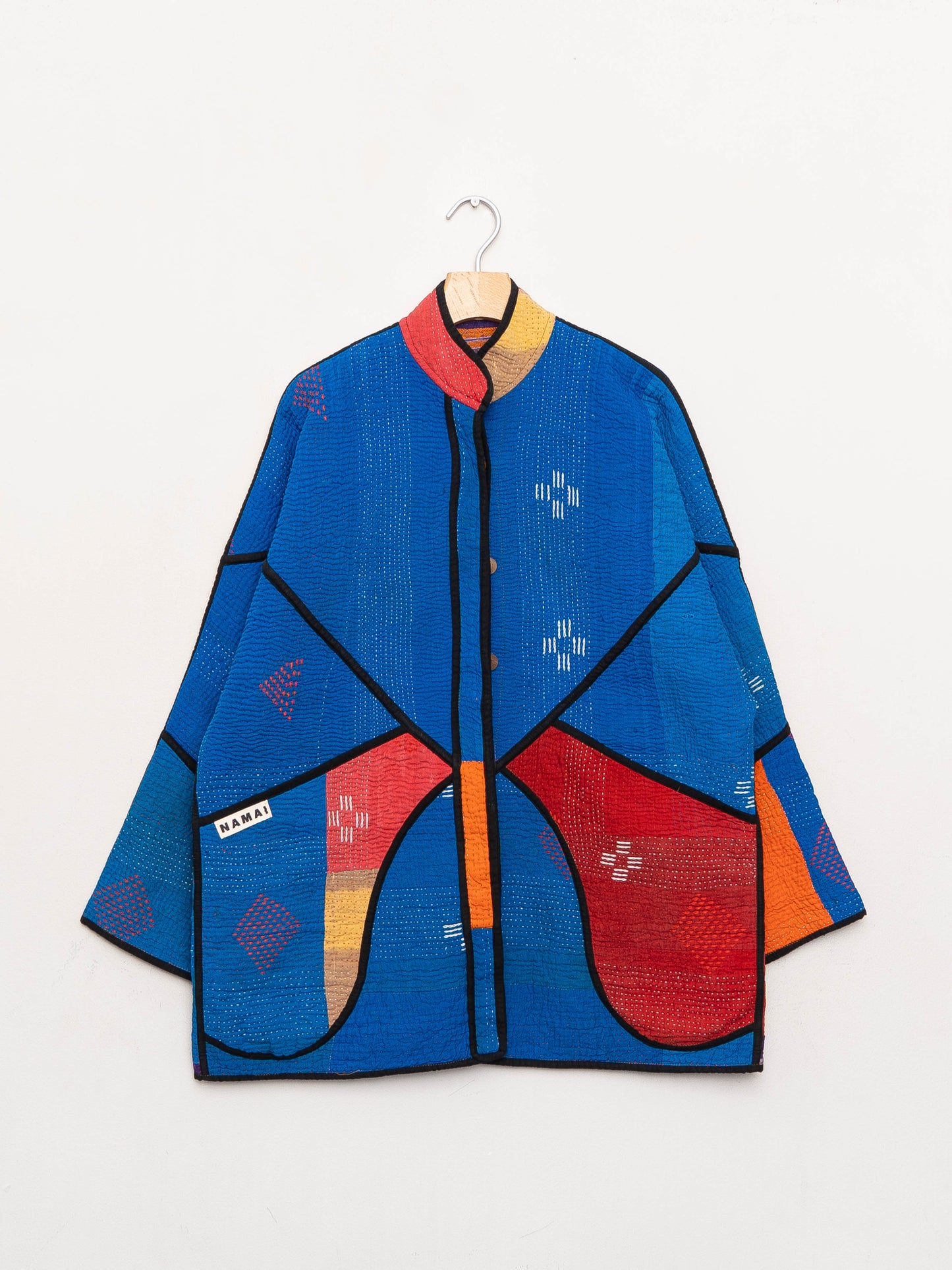 The Narmada Quilted Patchwork Kantha Jacket