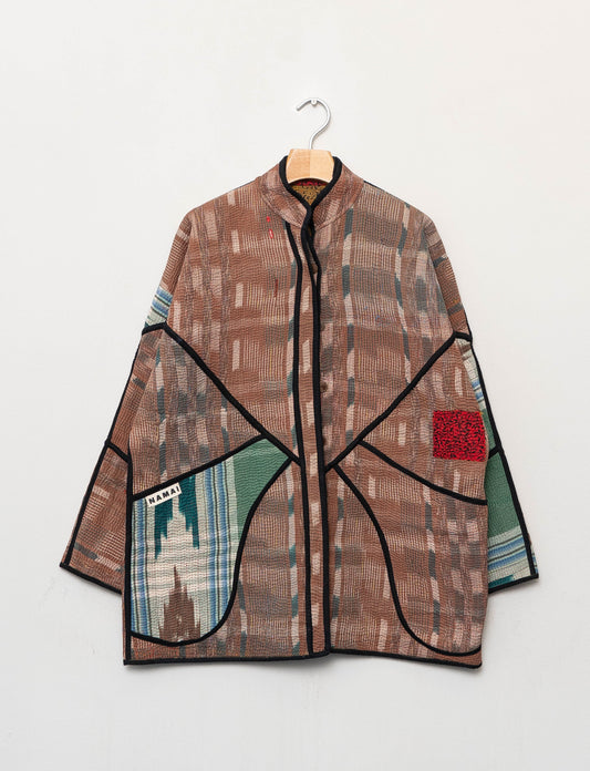 The Narmada Quilted Patchwork Kantha Jacket