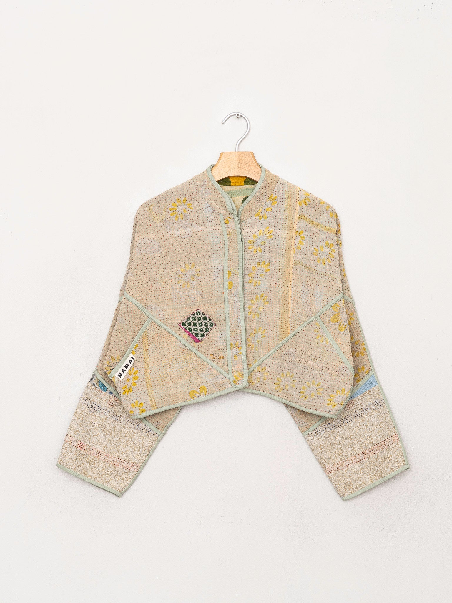 The Kaira Cropped Quilted Indigo Kantha Jacket