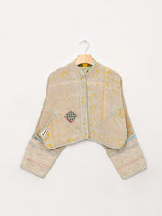 The Kaira Cropped Quilted Indigo Kantha Jacket