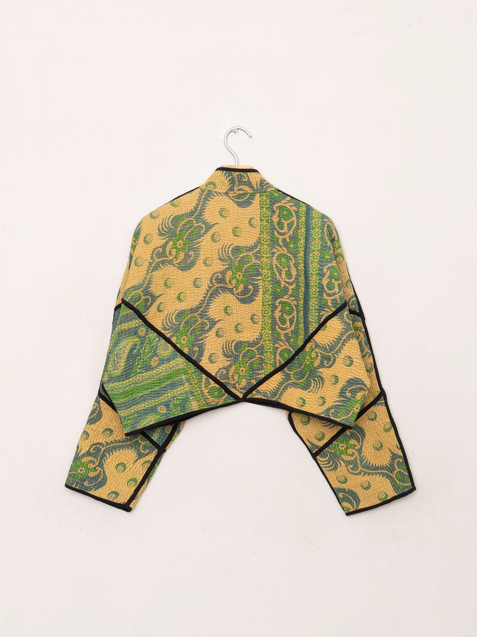 The Kaira Cropped Quilted Patchwork Kantha Jacket