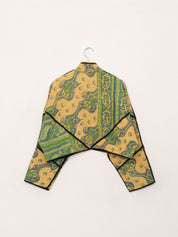 The Kaira Cropped Quilted Patchwork Kantha Jacket