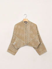 The Kaira Cropped Quilted Indigo Kantha Jacket