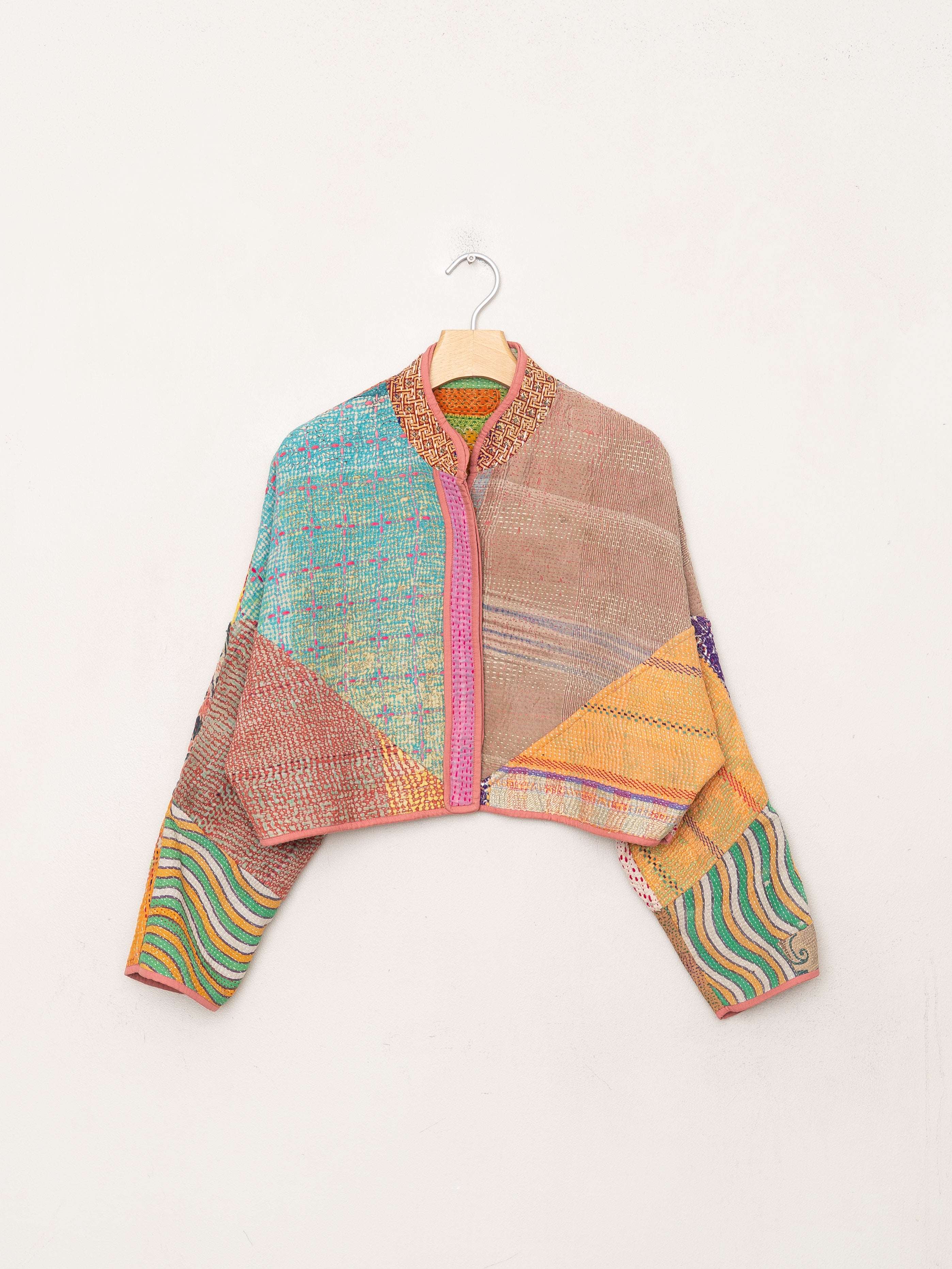The Kaira Cropped Quilted Patchwork Kantha Jacket Wholesale
