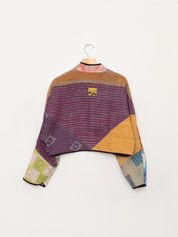 The Kaira Cropped Quilted Patchwork Kantha Jacket