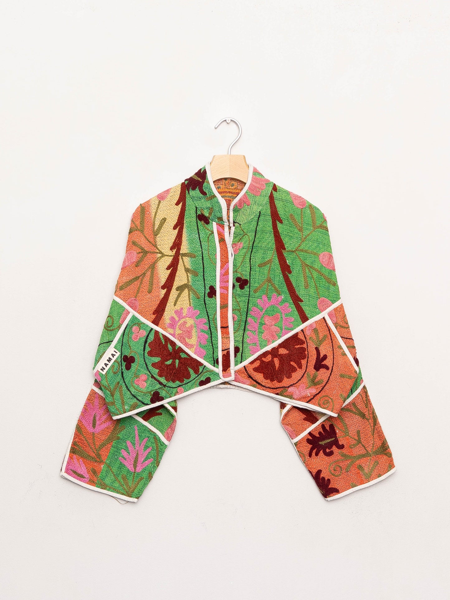 The Kaira Cropped Suzani Quilted Kantha Jacket