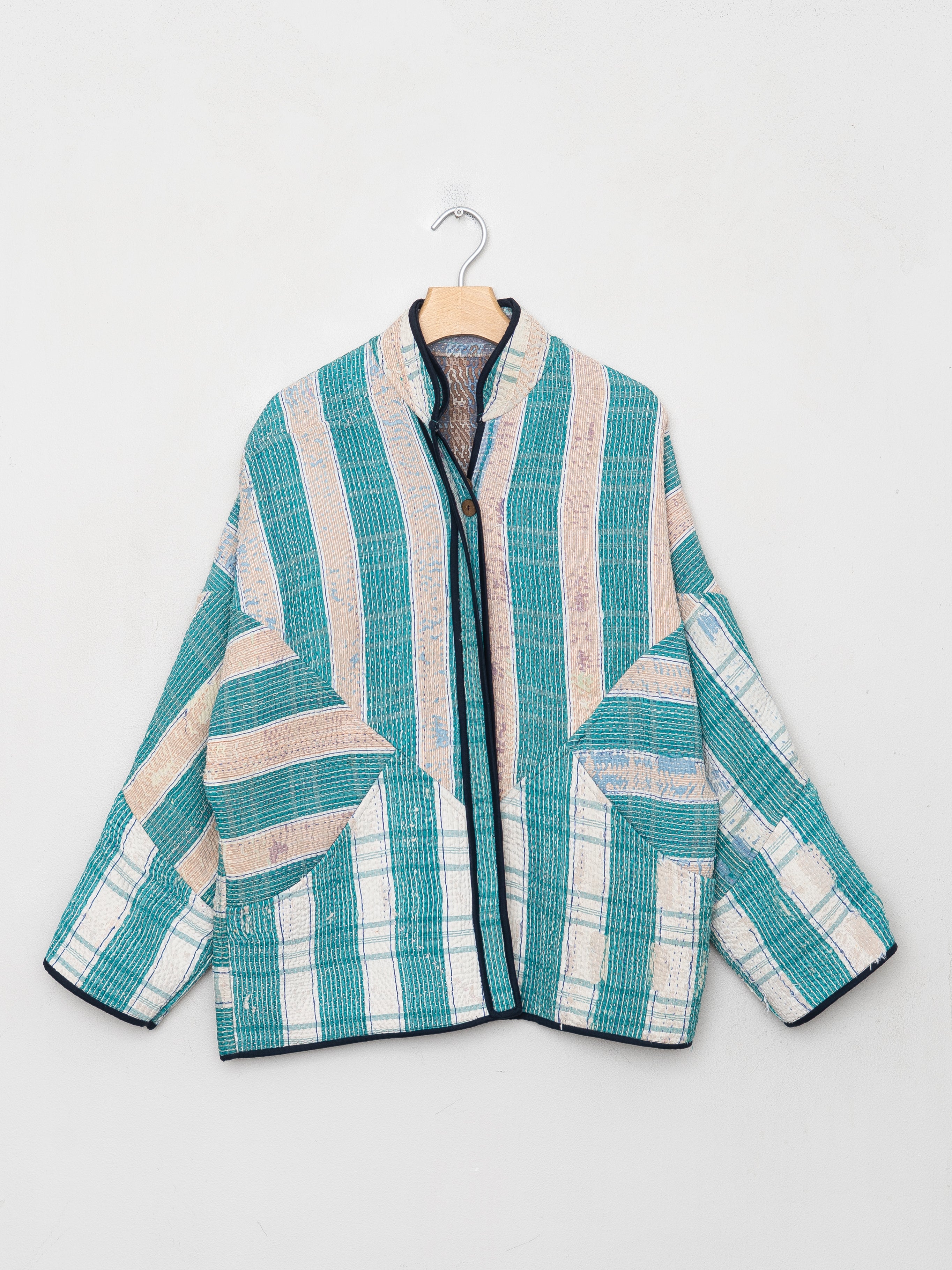 The Ladhiya Quilted Patchwork Kantha Jacket