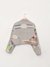 The Kaira Cropped Quilted Patchwork Kantha Jacket