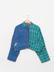 The Kaira Cropped Quilted Patchwork Kantha Jacket