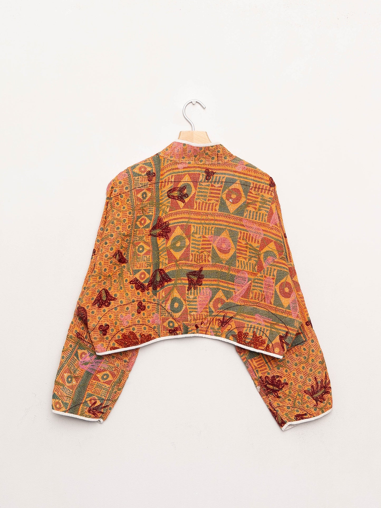 The Kaira Cropped Suzani Quilted Kantha Jacket