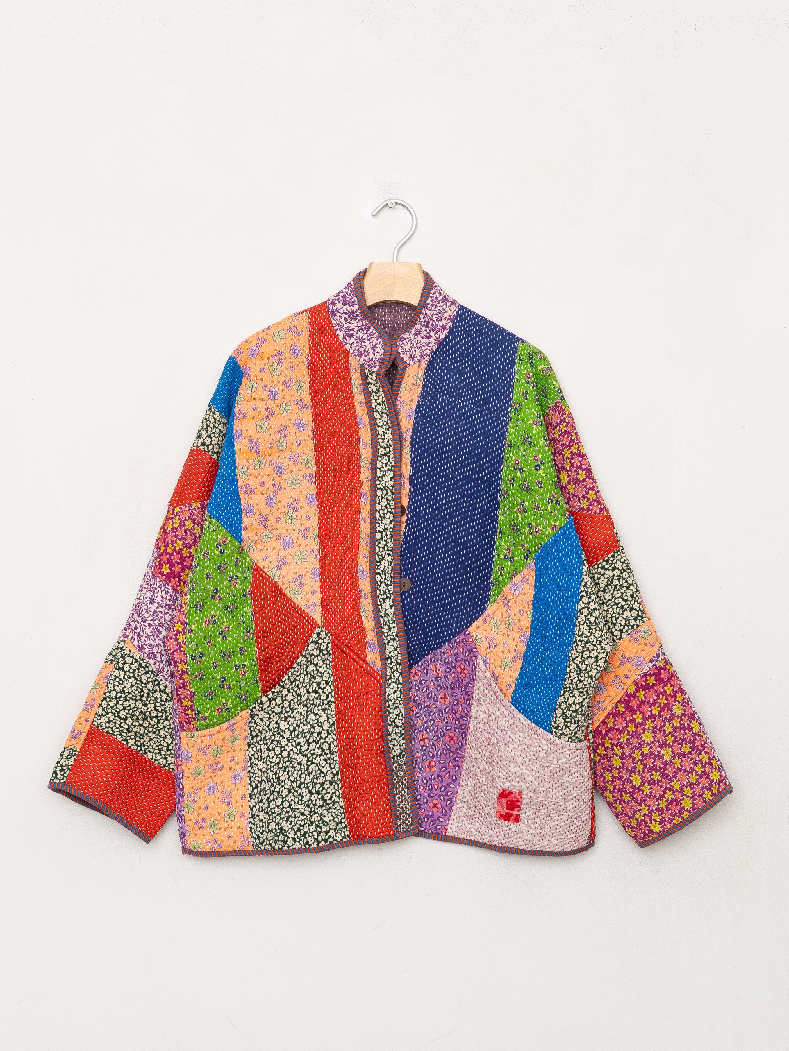 The Ladhiya Quilted Patchwork Kantha Jacket