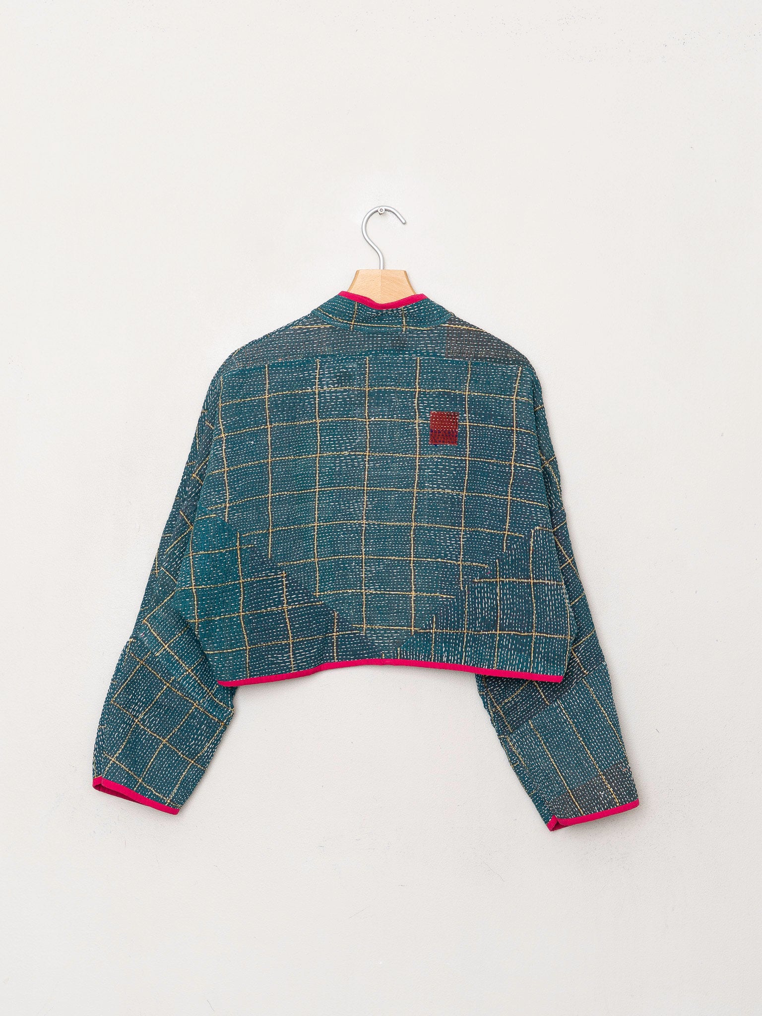 The Kaira Cropped Quilted Patchwork Kantha Jacket