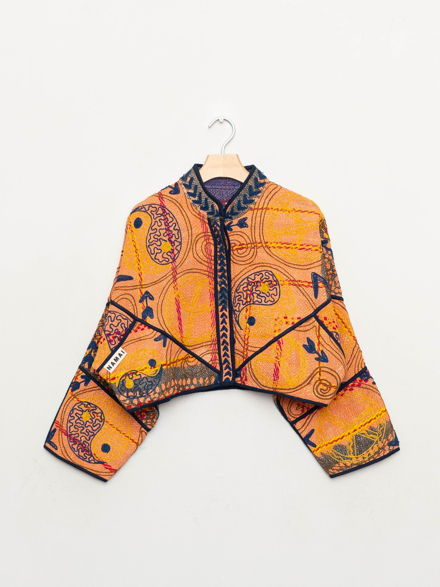 The Kaira Cropped Suzani Quilted Kantha Jacket