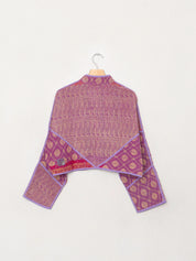 The Kaira Cropped Quilted Patchwork Kantha Jacket