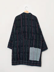 The Sai Quilted Indigo Kantha Coat