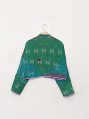 The Kaira Cropped Quilted Patchwork Kantha Jacket