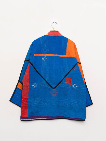 The Narmada Quilted Patchwork Kantha Jacket