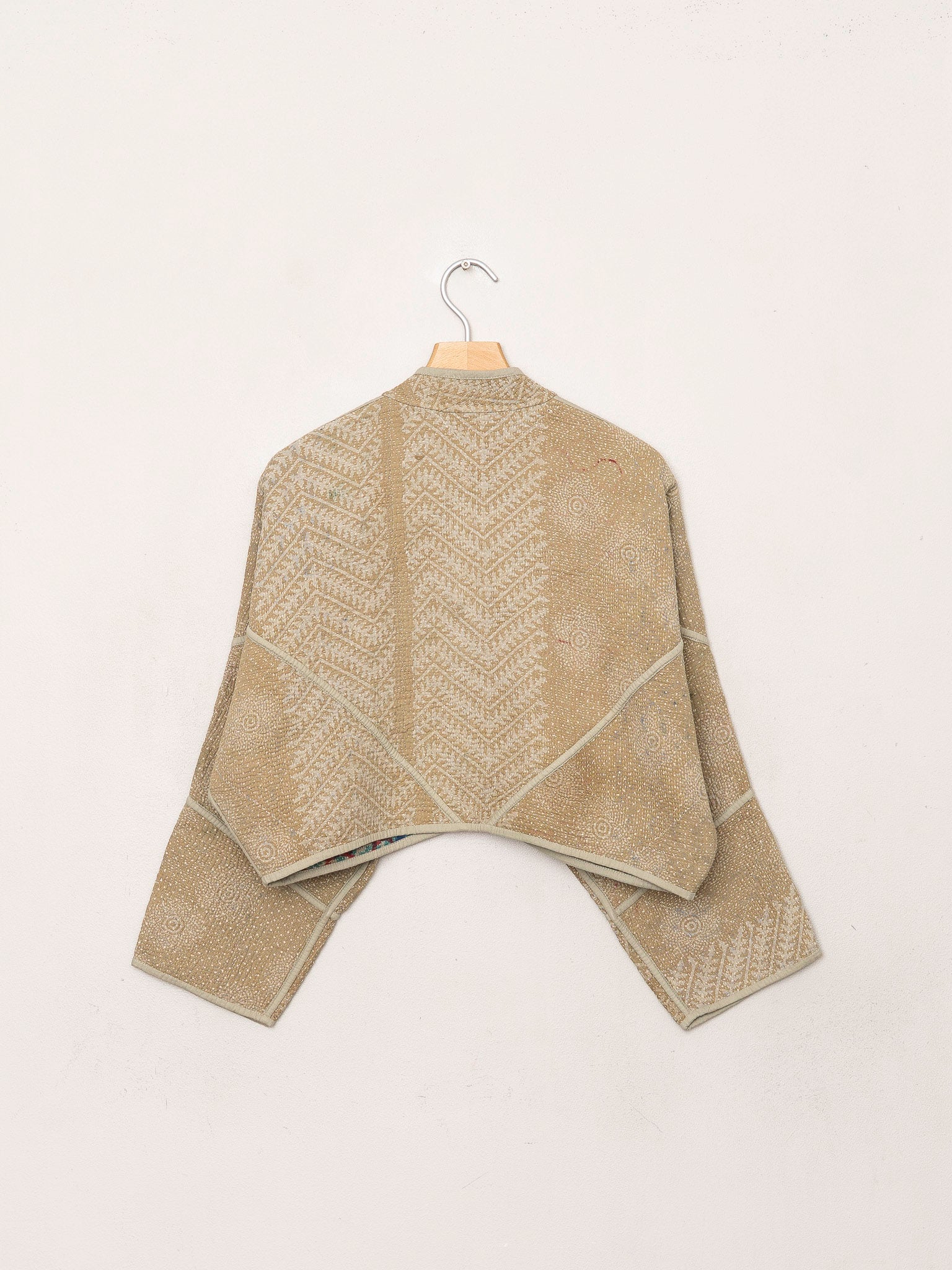 The Kaira Cropped Quilted Indigo Kantha Jacket