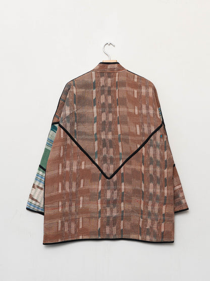 The Narmada Quilted Patchwork Kantha Jacket