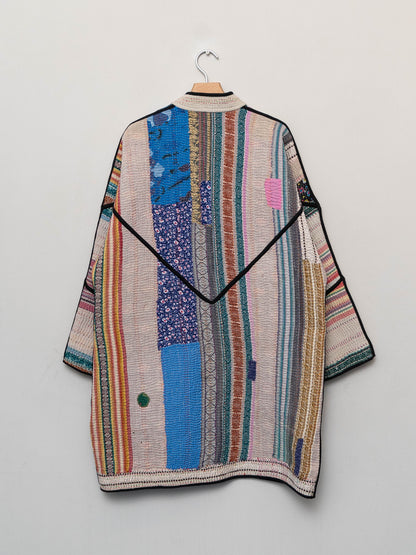 The Sai Quilted Patchwork Kantha Coat