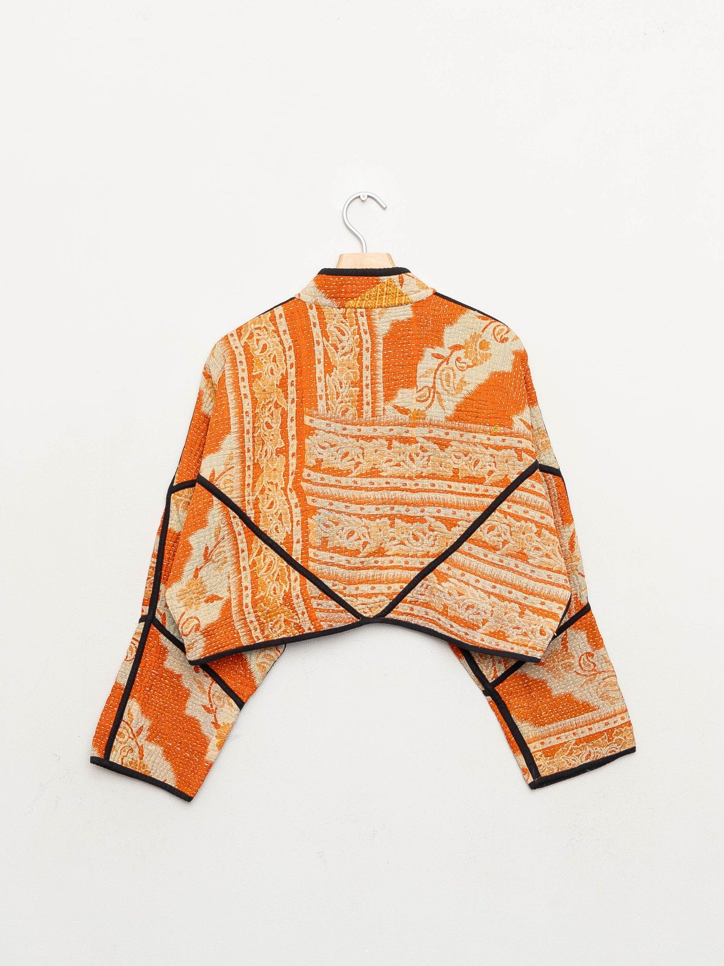 The Kaira Cropped Quilted Patchwork Kantha Jacket