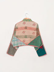 The Kaira Cropped Quilted Patchwork Kantha Jacket