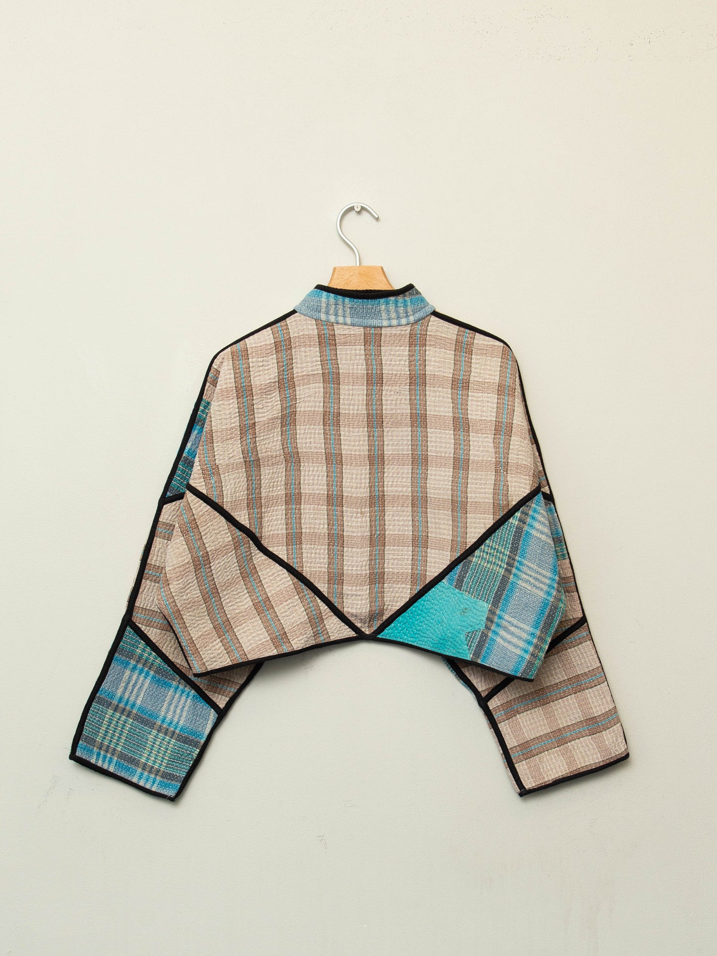 The Kaira Cropped Quilted Patchwork Kantha Jacket